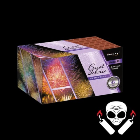Wyrzutnia Triplex GREAT CHOICE FOR GREAT PARTY TXB614 - 56 strzałów Wyrzutnia Triplex GREAT CHOICE FOR GREAT PARTY TXB614 - 56 strzałów